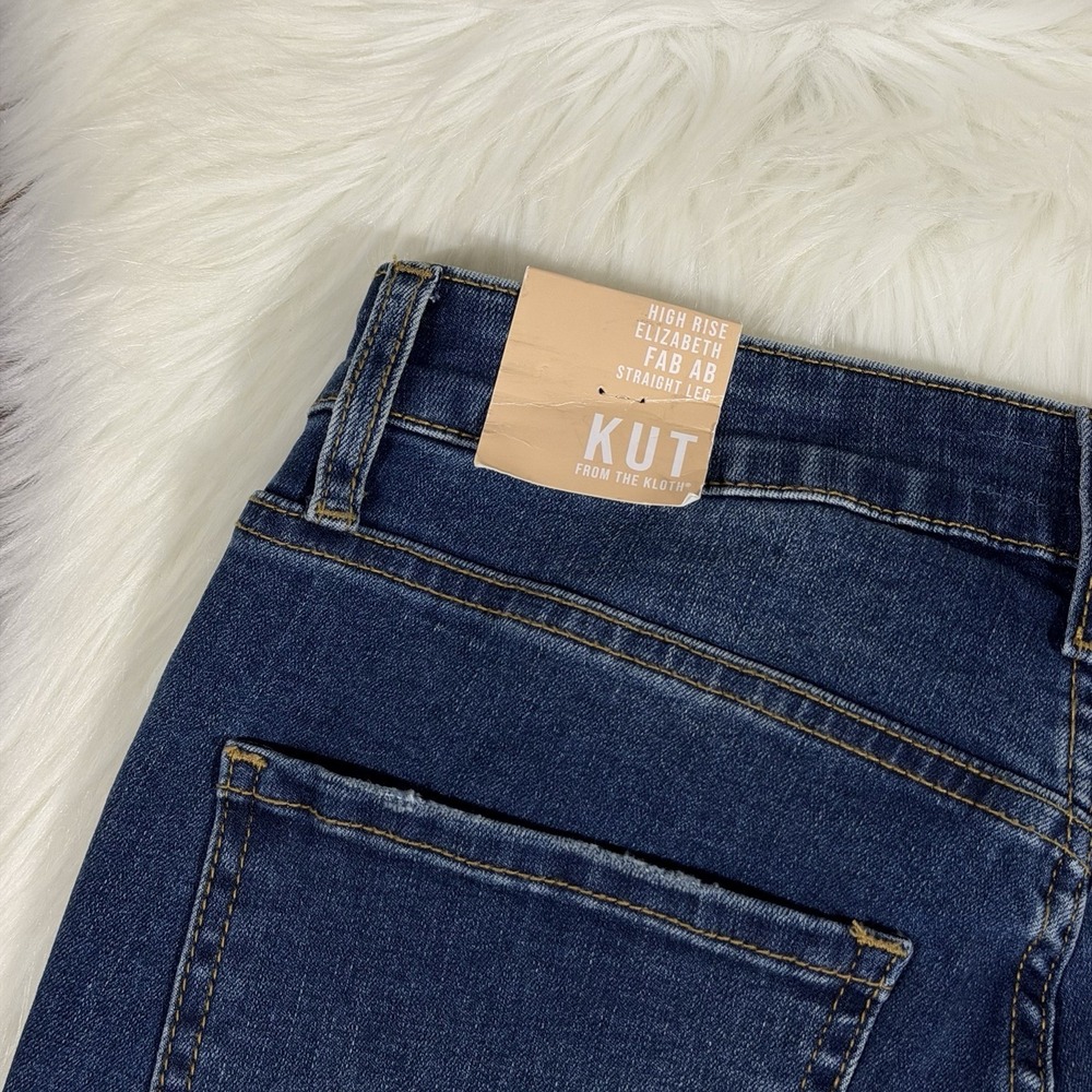 Kut from the Kloth Size 4 Elizabeth Fab AB High Rise Straight Leg Denim Jeans - Picture 8 of 9